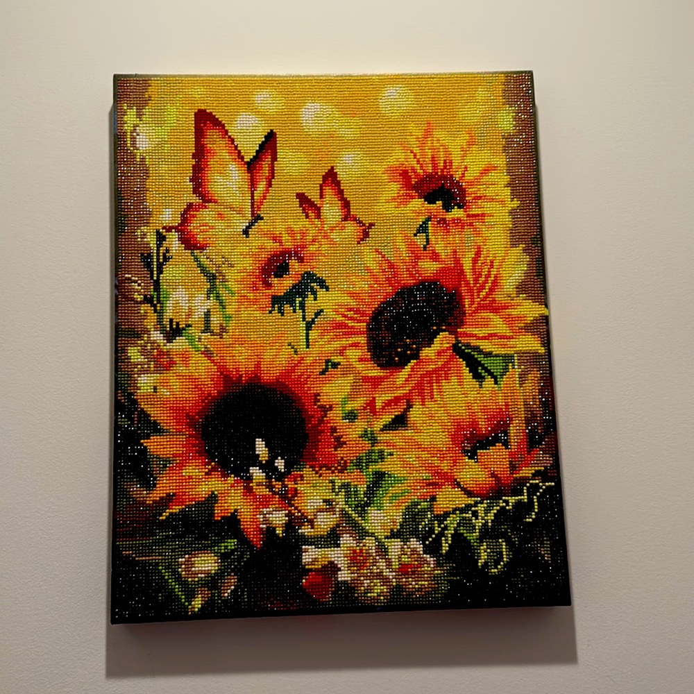 Homemade gem canvas art